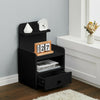 Extra Tall Bedside Cabinet Nightstand Side Table Shelf Bookshelf Storage Drawer