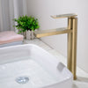 Brass Bathroom Basin Mixer Tap Sink Faucet Single Hole Deck Mounted Brushed Gold