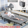 Folding Bed with Mattress Adjustable Backrest Foldable Guest Bed with Wheels UK