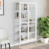 Display Cabinet White 90x40x180 cm Steel and Tempered Glass