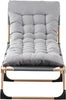 Sun Lounger Folding Reclining Chair Portable Reclining Garden Seat Bed Grey