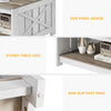 Wood Coffee Table with Storage Square for Living Room Modern Rustic Washed Grey