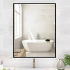 Black Rectangle Frame Mirror Bathroom Wall Mounted Vanity Mirror Makeup Mirrors