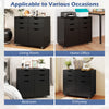 Mobile Storage Cabinet 4 Drawer Dresser Chest with Doors-Black