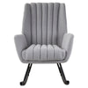 Modern Rocking Chair Upholstered Fabric Leisure Armchair High Wing Back Rocker