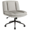 Desk Chair Ergonomic Swivel, Height Adjustable, Faux Leather, Wide Padded Seat