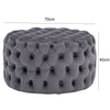 Square/Round Velvet Tufted Button Stool Ottoman Pouffe Footrest Cube Table