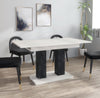Modern Dining Table Extendable 140-180cm White Marble & Concrete Effect Theo 05