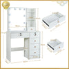 Dressing Table With Led Mirror Drawers Stool Set Makeup Desk Vanity Table Lights