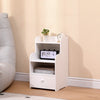 PVC Bedside Table Cabinet with Drawer for Bedroom Sofa Side Table End Tables