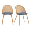 Dusk Phoebe Blue Velvet & Natural Set of 2 Dining Chairs RRP £89