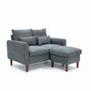 2 Seater faux leather/Linen Fabric Love Seat Sofa Armchair with Footstool Couch