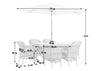 Palermo 6 Seater Rattan Effect Patio Set 8pc Complete w/Parasol & Back Cushions!