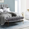 Entryway Bench Modern Ottoman End Of Bed Stool Velvet Upholstered Seat Foot Rest