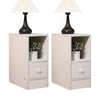 Slim Bedside Table Cabinet with Drawer for Bedroom Sofa Side Table End Tables