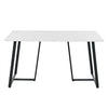 Rectangular Modern Kitchen Furniture Marble Effect Dining Table with Metal Legs