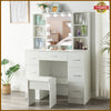 Dressing Table Makeup Vanity Desk Bedroom w/ Drawer&Mirror&Stool&10 LED Lights