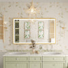 Large Gold LED Bathroom Mirror Baroque Anti-fog Flawless Skincare Vanity Mirror