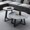 2pcs Anti-Dirty Marble Nesting Coffee Table Premium Grey Stacking End Side Table