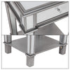 2 Tier Luxury Silver Mirrored Side Table Nightstand w/ Drawer Sofa Side Bedside