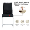 Dining Chairs Set of 2 Cantilever Chairs with Stylish Chrome Metal Frame Black