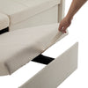 3 SEATER SOFA BED 207 CM CONVERTIBLE PULL OUT SOFA BED WITH CUP HOLDERS BEIGE