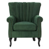 Chenille Upholstered Single Sofa Armchair European-Inspired Curved Leg Wingback