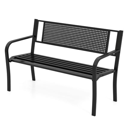 127CM Garden Bench 2-3-Persons Patio Bench-Black