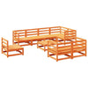 Iiaky 9 Piece Garden Sofa Set Wax Brown Solid Wood Pine,Garden Corner S8T9