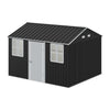 12X10ft Garden Shed Outdoor Metal Tool Storage House with Lockable Door & Window