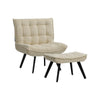 Occasional EXTRA SOFT Button Velvet Armchair with Footstool Lounge Sofa Fireside