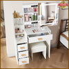 Vanity Table Set LED Mirror Makeup Desk with Storage Dressing Dresser Bedroom