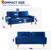 Modern Vesgantti 2 3 Seater Sofa 176cm with 2 Bolster Pillows & Wooden Legs New