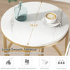 Modern Round End Table, Faux Marble Sofa Side Table Coffee Table Cocktail Table