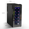 Wine Cooler Fridge Refrigerator Bar Drinks 33 L 12 Bottles LCD Touch 55 W Tjzoef