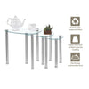 Nest of 3 Black Clear Tempered Glass Side End Lamp Sofa Tables Nested Tables