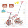 4-in-1 Kids Tricycle Adjustable Toddler Balance Bike w/ Removable Pedals Pink