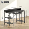 Gaming Desk with Monitor Stand and Sliding Keyboard Tray Black