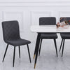 Set of 4 Grey Velvet Dining Chairs Modern Kitchen Chair Padded Seat Metal Legs