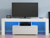 Modern White TV Unit 130cm TV Cabinet Stand High Gloss Door Matt RGB LED Lights