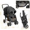 Double Seat Baby Stroller Folding Infant Pushchair with Adjustable Handlebar
