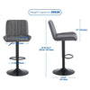 2x PU Leather Bar Stools&Round MDF Top Chromed Base Bar Table Height Adjustable