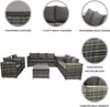 Patio 9 Seat Sofa Rattan Garden Conservatory Furniture Set Outdoor include COVER