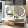 Glam Smart LED Bathroom Mirror Frontlit Anti-fog Vanity Mirror Sanding Gold Edge