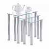 3pcs Rectangular Clear Tempered Glass Side End Nested Table Bedside Coffee Table