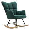 Upholstered Linen Fabric Rocking Chair Single Sofa Armchair Relaxing Padded Seat