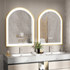 Gold Arch LED Lighted Bathroom Mirror Wall Makeup Desk Table LED Anti-fog Mirror