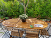 Large Garden Dining Table Solid Wood Folding Rustic Wooden Oval Patio Furniture