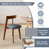 Wood Dining Chairs Set of 2 with Padded Seat