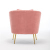 Velvet Armchair Oyster Wing Back Tub Chair Accent Leisure Sofa Seat Metal Legs